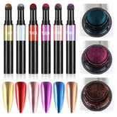 Metallic Nail Magic Powder Air Cushion  Pen Nail Powder Glitter Mirror Effect Powder Manicure Nails Tips Pigment